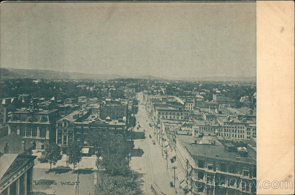 Aerial View of City, Looking West Binghamton New York