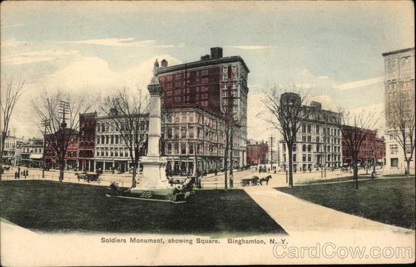 Soldiers Monument, showung Square Binghamton New York