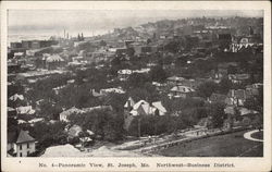 Panoramic View of Northwest - Business District St. Joseph, MO Postcard Postcard