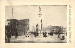 The Ruins at market and Powell showing the Flood Building, April 18, 1906 Postcard