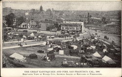 Bird's Eye View of Ruined City Postcard