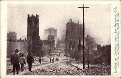 Looking Up California Street after the Earthquake and Fire, April 18, 1906 San Francisco, CA Postcard Postcard