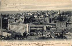 View of City from Fox Hill Rockville, CT Postcard 