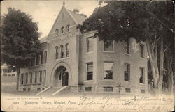 Memorial Library Winsted, CT Postcard Postcard