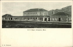 N.P. Depot Livingston, MT Postcard Postcard