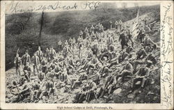 High School Cadets at Drill Postcard