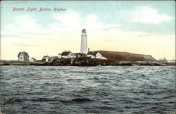 Boston Light, Boston Harbor Postcard