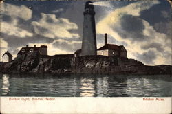 Boston Light, Boston Harbor Postcard