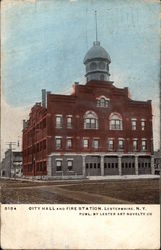 City Hall and Fire Station Postcard