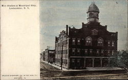 Fire Station and Municipal Building Postcard