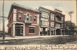 First National Bank Lestershire, NY Postcard Postcard