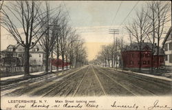 Main Street Looking West Lestershire, NY Postcard Postcard