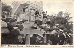 They are Coming! Sanford's Races Postcard