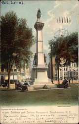 Soldiers and Sailors Monument Binghamton, NY Postcard Postcard