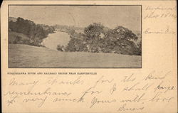 Susquehanna River and Railroad Bridge Harpursville, NY Postcard Postcard