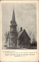 First Baptist Church, Second Street Postcard