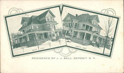Residence of J.J. Bell Deposit, NY Postcard Postcard