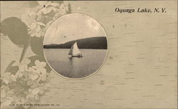 Sail Boat Oquaga Lake, NY Postcard Postcard
