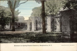 Entrance to Spring Forest Cemetery Postcard