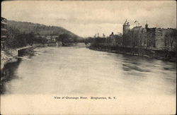 View of Chenango River Binghamton, NY Postcard Postcard