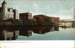 Looking Across River to Government Building Postcard
