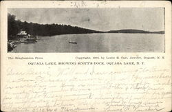 Oquaga Lake showing Scott's Dock New York Postcard Postcard