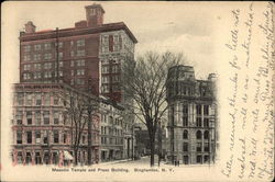Masonic Temple and Press Building Binghamton, NY Postcard Postcard