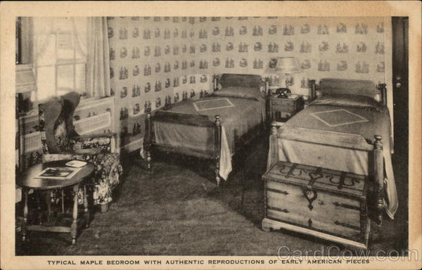 Typical Maple Bedroom with Authentic Reproductions of Early American Pieces Dearborn Michigan