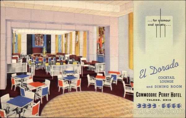 El Dorado Cocktail Lounge and Dining Room, Commodore Perry Hotel Toledo Ohio