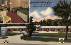 Fairfield Motor Court Raleigh, NC Postcard Postcard