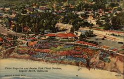 Victo Hugo Inn and Heisler Park Floral Gardens Postcard