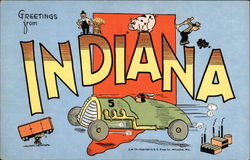 Greetings from Indiana Postcard