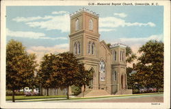 Memorial Baptist Church Greenville, NC Postcard Postcard