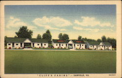 "Cliff's Cabins" Postcard