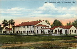 View of Recreation Hall Fort McClellan, AL Postcard Postcard
