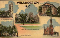 City of Beautiful Churches Wilmington, NC Postcard Postcard