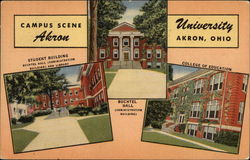 Campus Scene Akron University Ohio Postcard Postcard