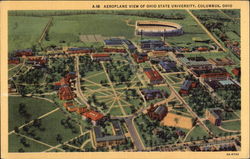 Aerial View of Ohio State University Postcard