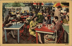 Dining in the West Patio, The Original Farmers Market Postcard
