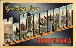Greetings McKeesport, PA Postcard Postcard