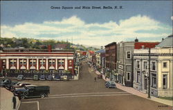 Green Square and Main Street Berlin, NH Postcard Postcard