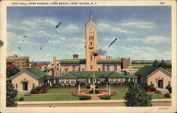 City Hall on Park Avenue on Long Island Long Beach, NY Postcard Postcard