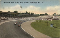 Pacing Lap, Start of Race, Motor Speedway Postcard