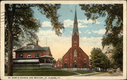 St. Mary's Church and Rectory St. Albans, VT Postcard Postcard