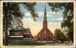 St. Mary's Church and Rectory Postcard