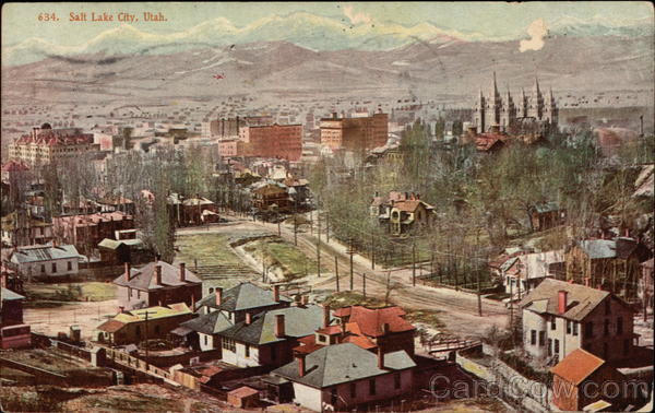 Aerial View of City Salt Lake City Utah