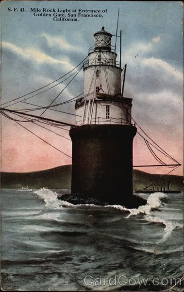 Mile Rock Light at Entrance of Golden Gate San Francisco California