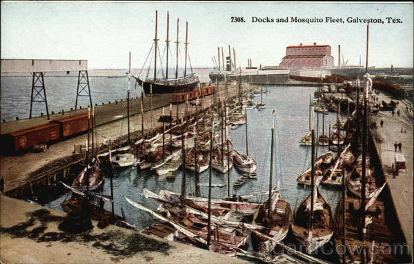 Docks and Mosquito Fleet Galveston Texas
