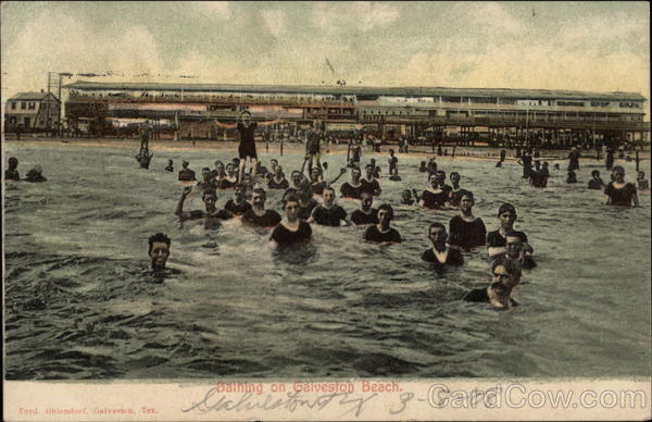 Bathing at the Beach Galveston Texas