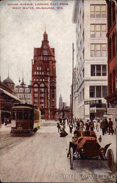 Grand Avenue Looking East from West Water Milwaukee Wisconsin